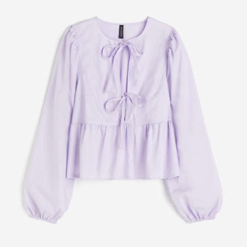 H&M tie front blouse